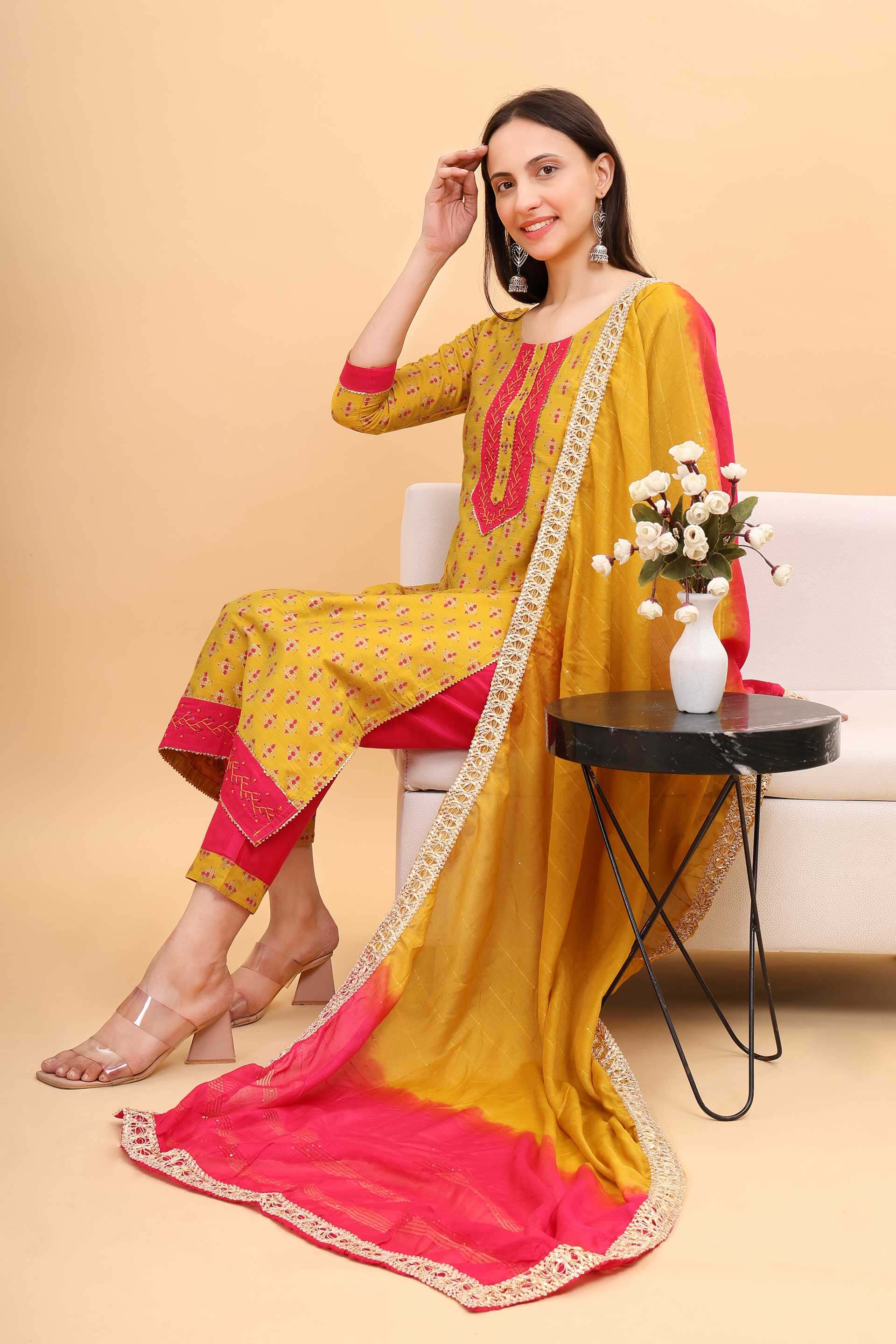 Muslin Cotton Suit With Pant Image
