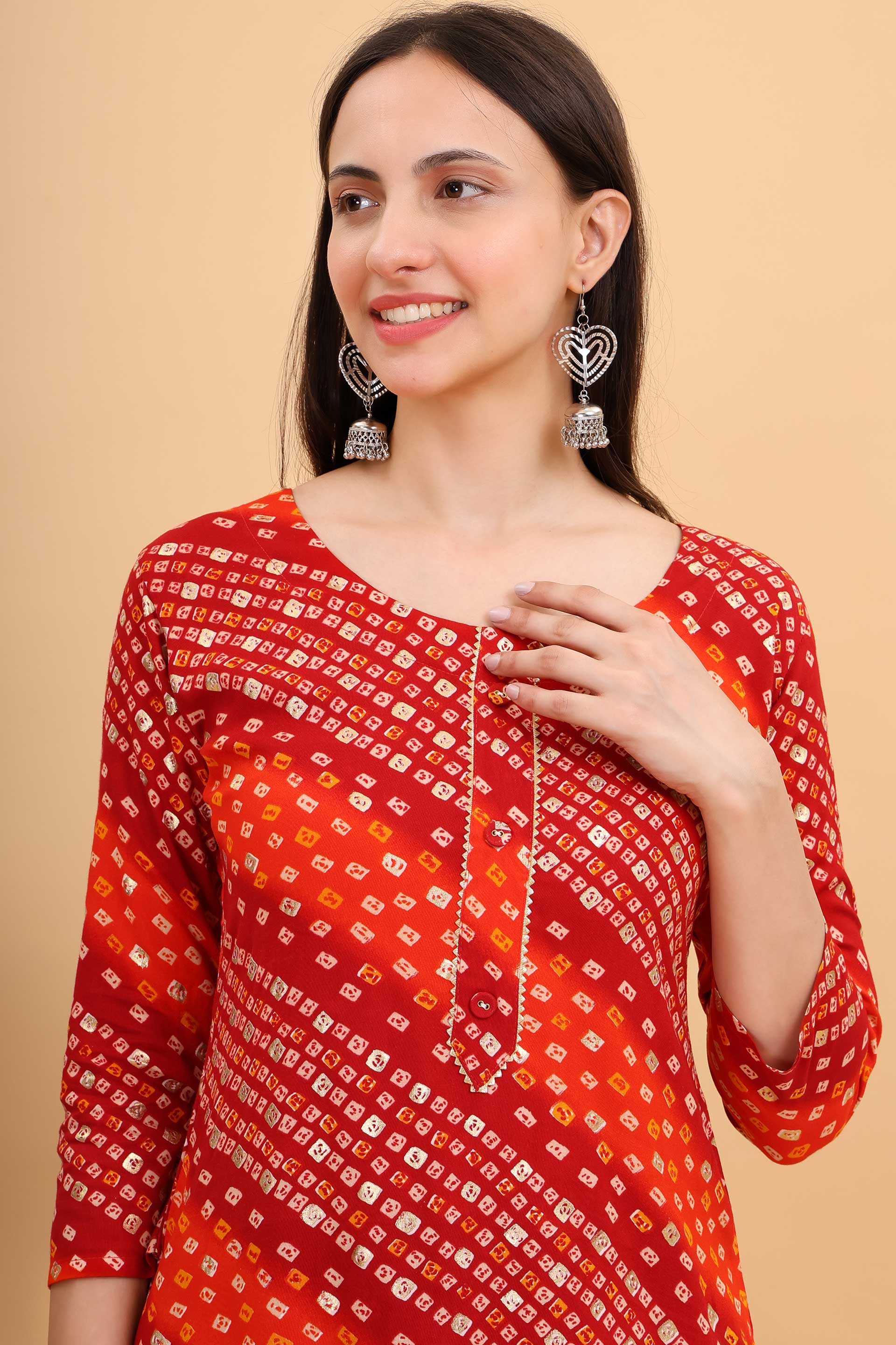 Reyon Printed Kurti with Legging Image