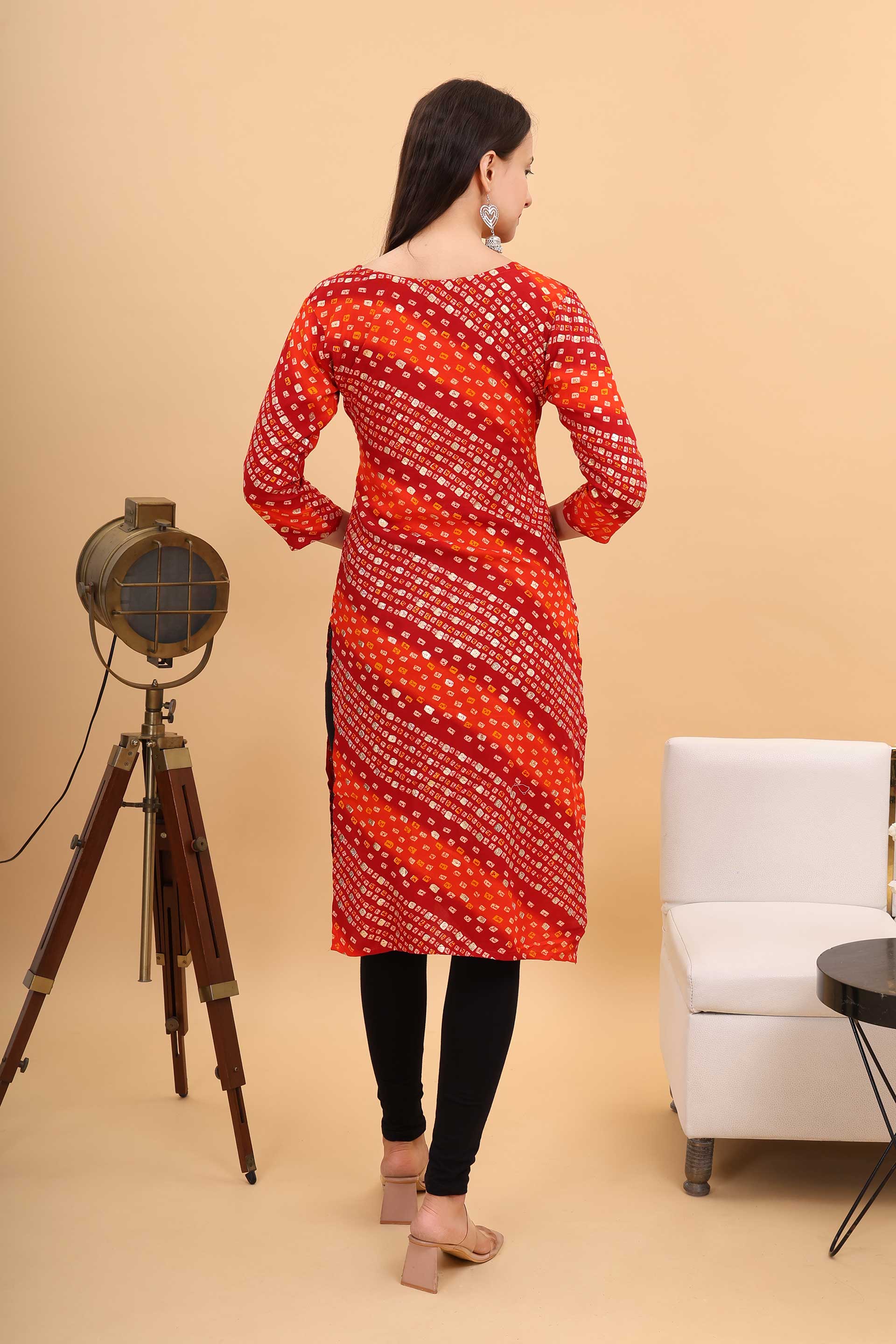 Reyon Printed Kurti with Legging Image