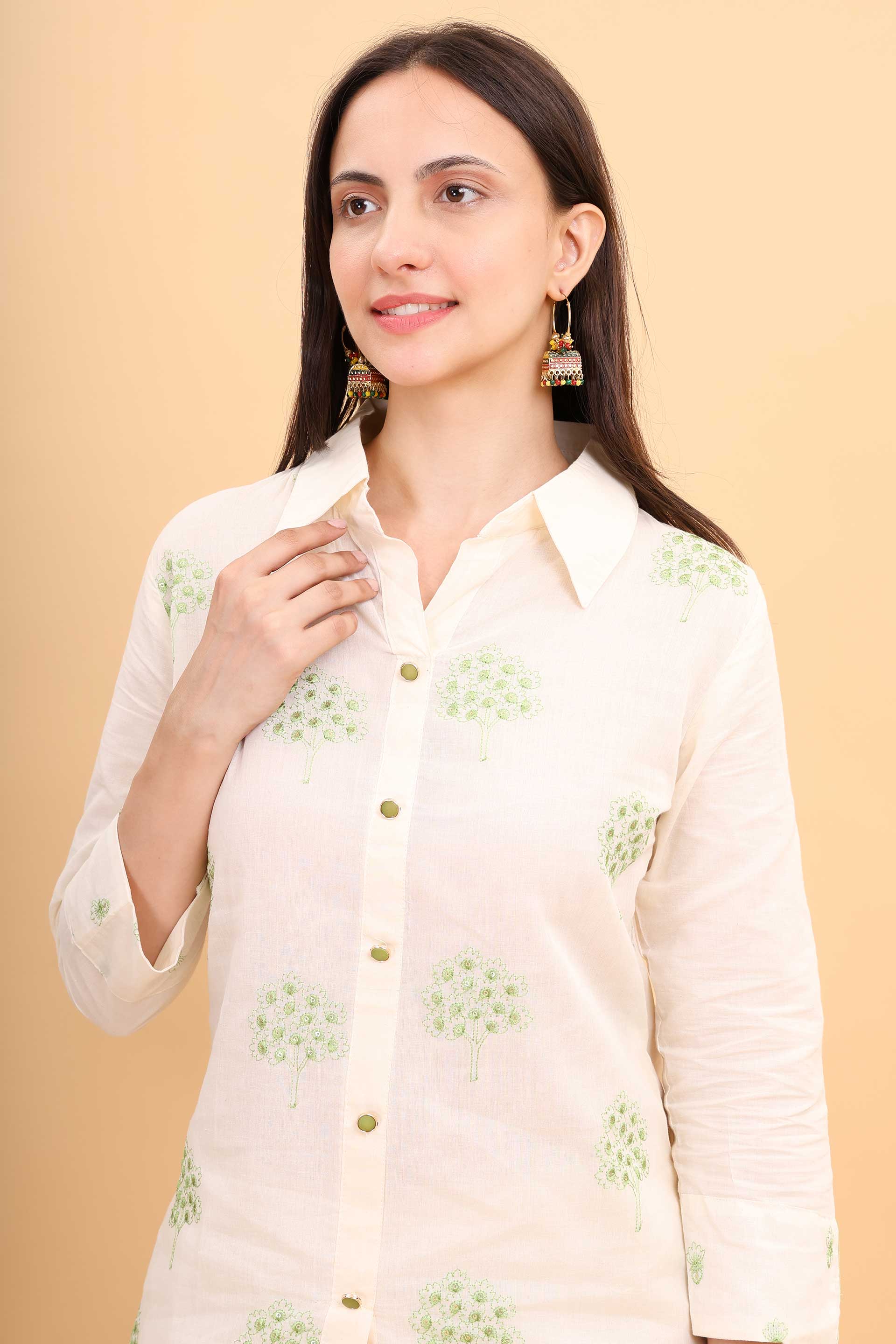 Pure Cotton Cord Set With Thread Embroidery Image